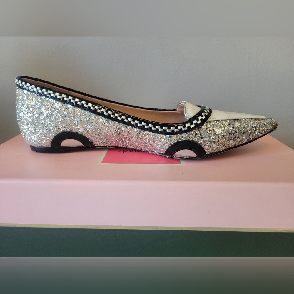 Kate Spade Gogo Glitter Taxi Flats, VGUC, Size 5.5 - Picture 5 of 13